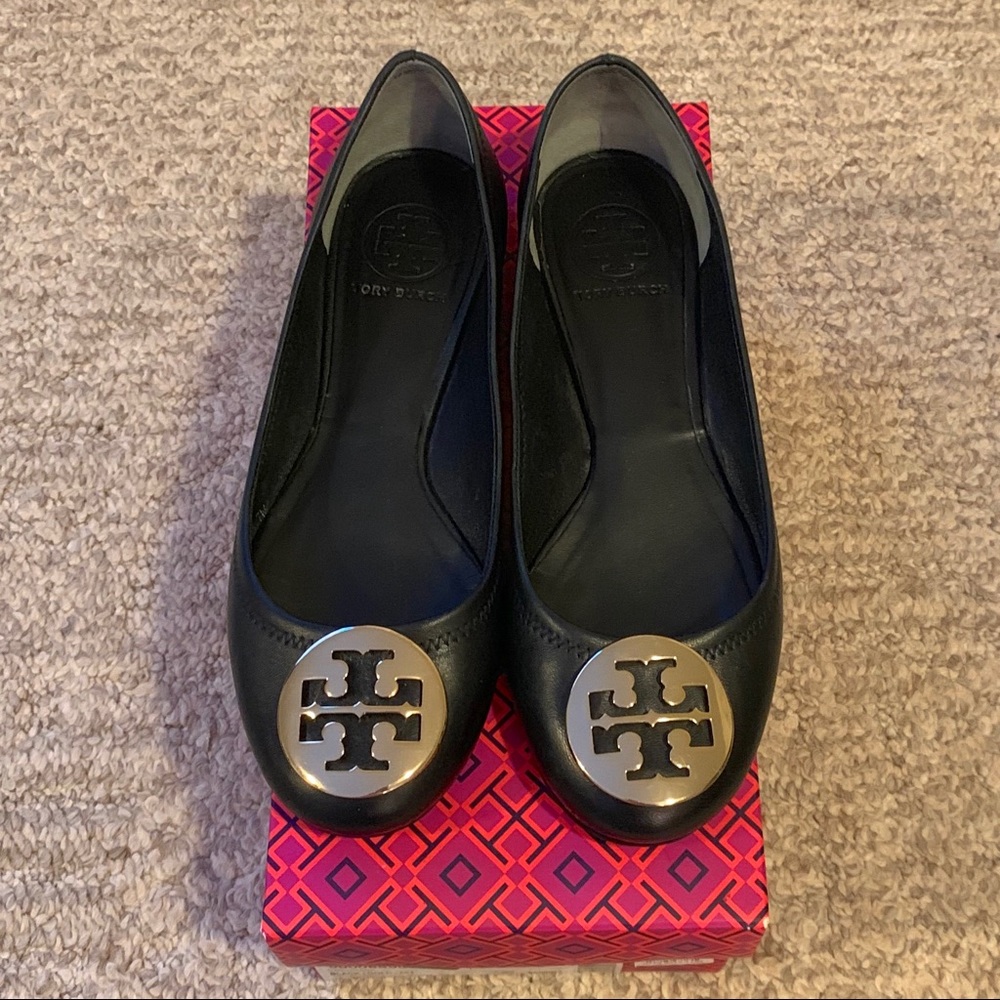 Tory Burch Reva Mestico Leather Ballet Flat Sz 7